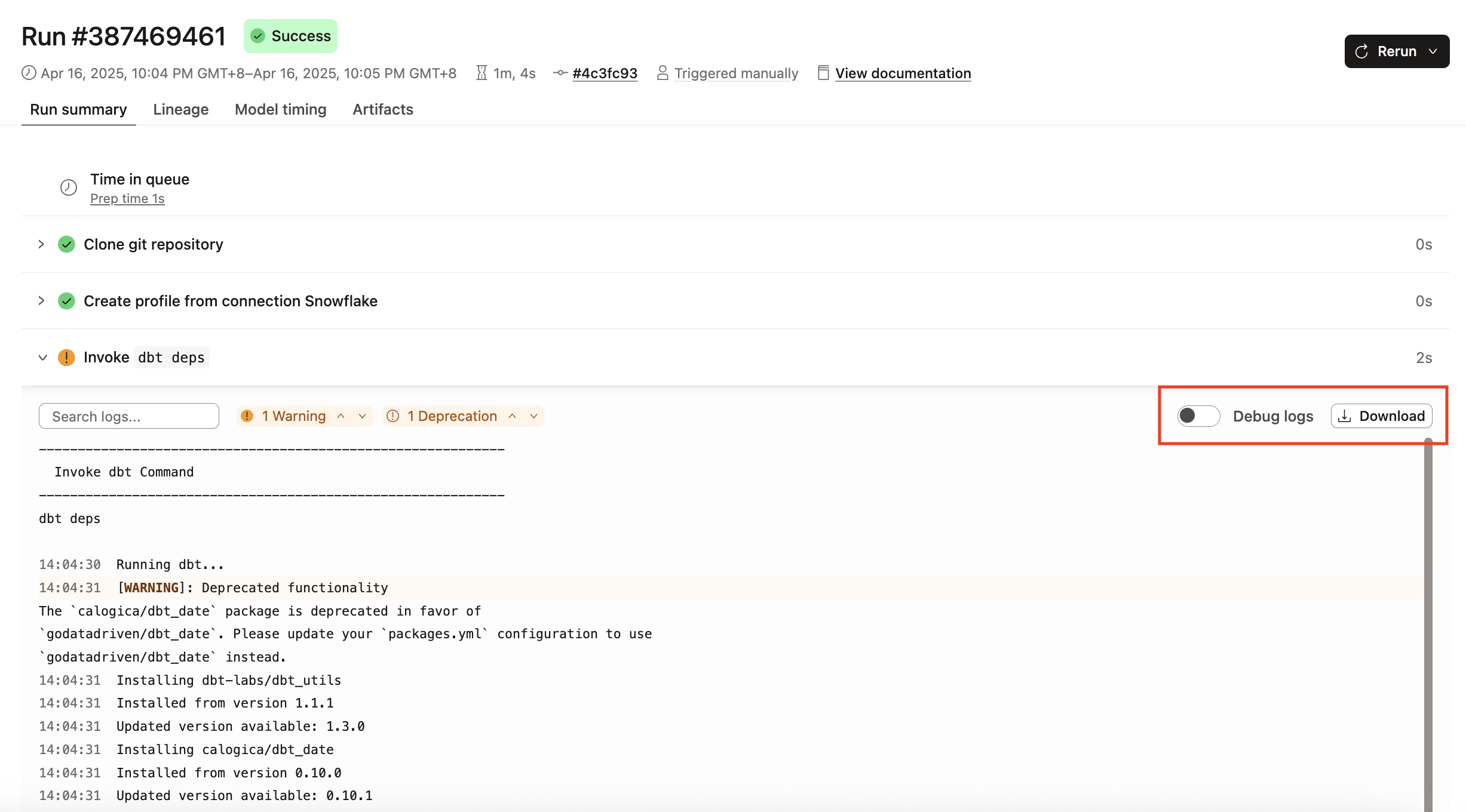 Access logs for run steps Access logs for run steps