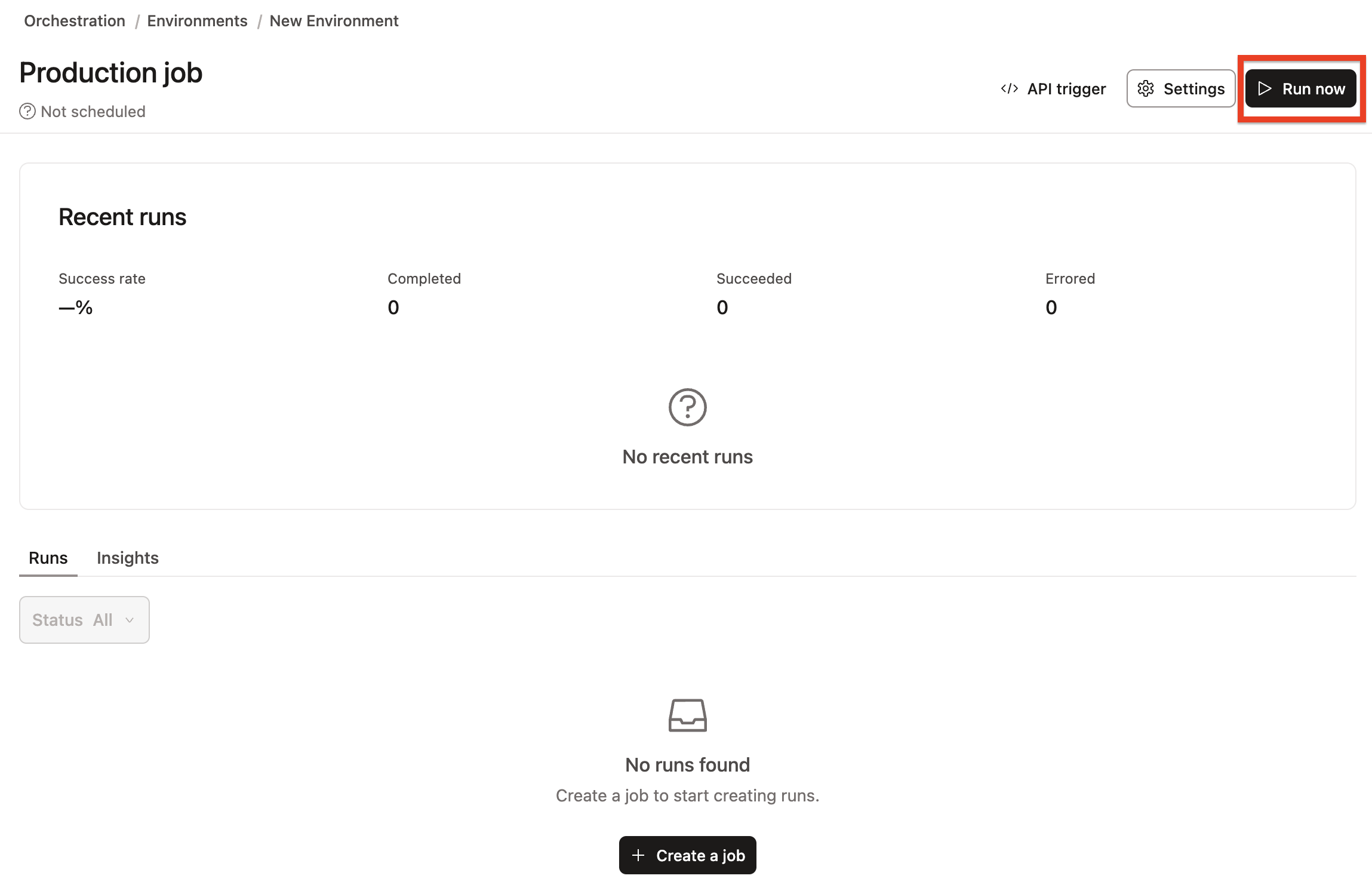 Run production job Run production job